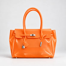 Medium Jelly Firkin Bag in Tangerine, detail