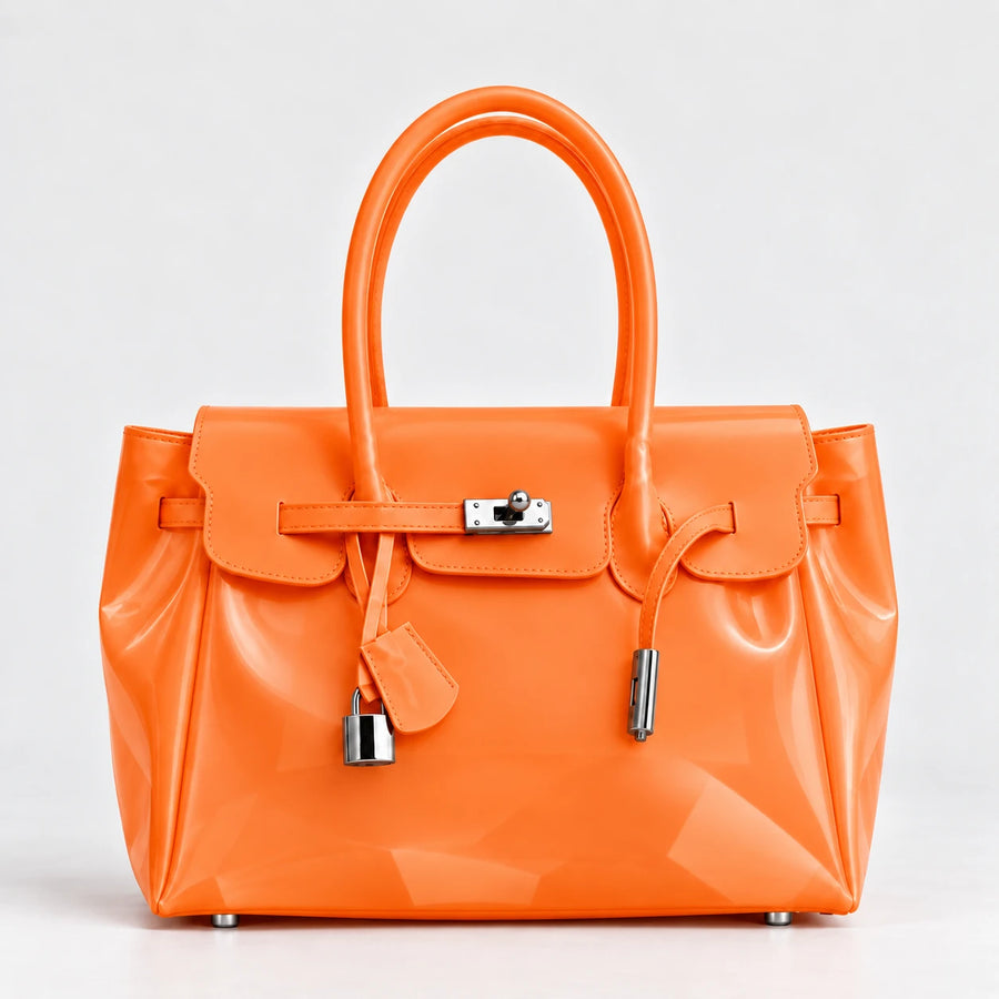 Jelly Firkin Bag in Tangerine, front