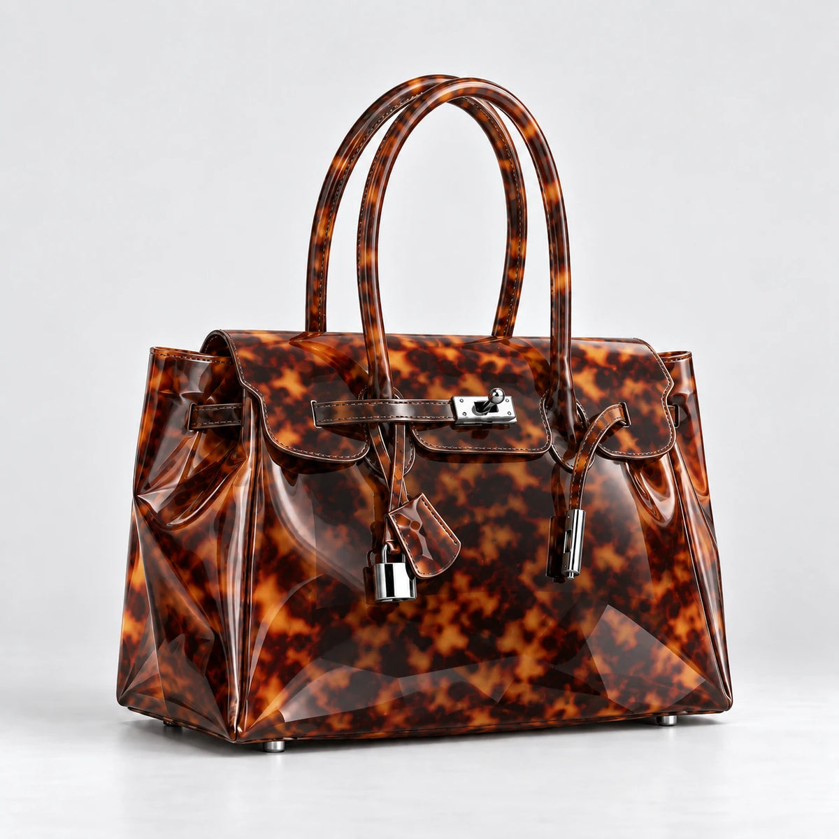Jelly Firkin Bag in Tortoise, angle
